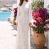 gallant-couture-ivory-pleated-embroidered-look-evening-gown-01 Ivory Pleated Embroidered-Look Evening Gown | Gallant Couture
