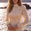 Ivory Star-Embellished A-Line Evening Gown | Gallant Couture