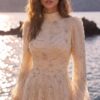 Ivory Star-Embellished A-Line Evening Gown | Gallant Couture