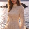 Ivory Star-Embellished A-Line Evening Gown | Gallant Couture