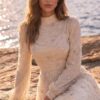Ivory Star-Embellished A-Line Evening Gown | Gallant Couture
