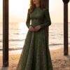 gallant-couture-olive-high-neck-lace-effect-a-line-gown-01 Olive High-Neck Lace-Effect A-Line Gown | Gallant Couture