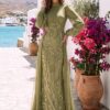 gallant-couture-olive-pleated-embroidered-look-evening-gown-01 Olive Pleated Embroidered-Look Evening Gown | Gallant Couture