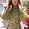 gallant-couture-olive-pleated-embroidered-look-evening-gown-03 Olive Pleated Embroidered-Look Evening Gown | Gallant Couture