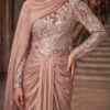 Rose One-Shoulder Draped Evening Gown | Gallant Couture