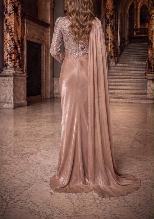 Rose One-Shoulder Draped Evening Gown | Gallant Couture