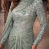 gallant-couture-sage-green-one-shoulder-draped-evening-gown-02 Sage Green One-Shoulder Draped Evening Gown | Gallant Couture